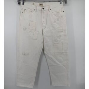 Todd Snyder Jeans Men 36x32 White Relaxed Fit Patchwork salvage denim button fly